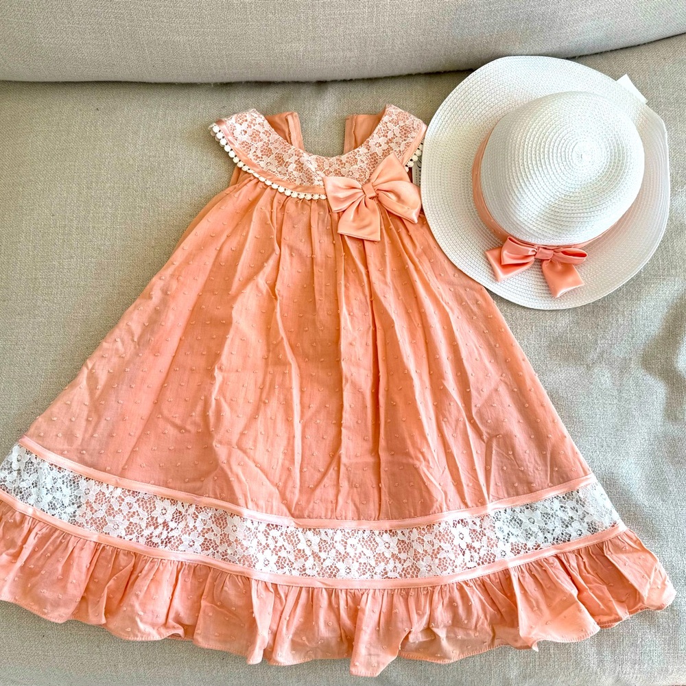 Girls size 5 dress and hat